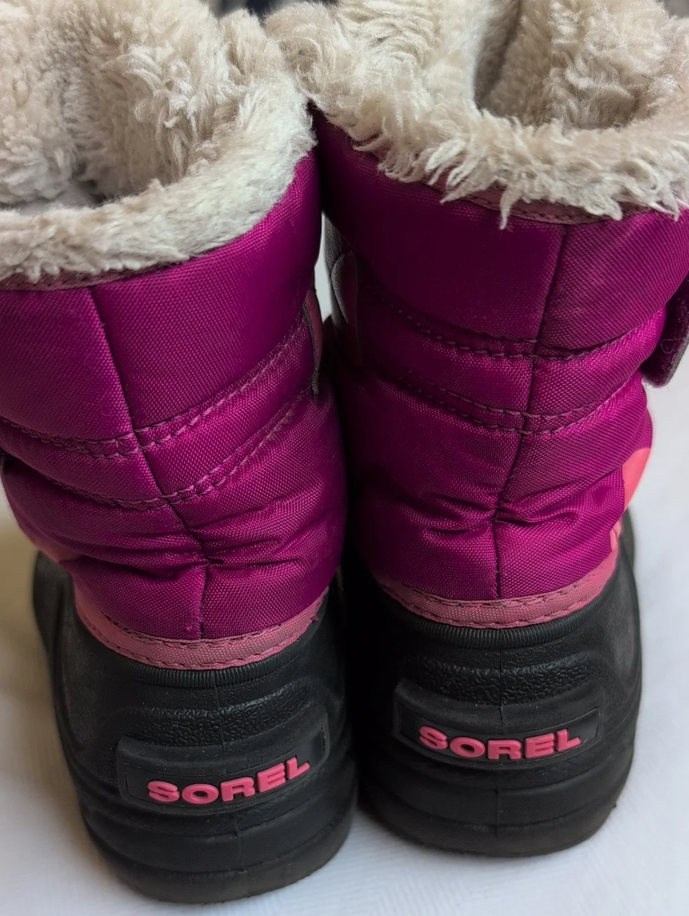 Sorel Kids Snow Commander Waterproof Winter Boots Pink Black Size 10 - Picture 5 of 11